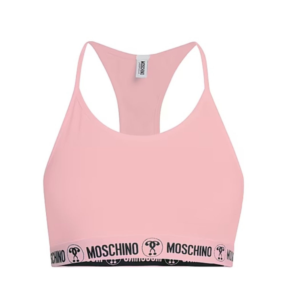 Moschino- Pink Stretch-Cotton Racerback Crop Top- pink front and pink back*.